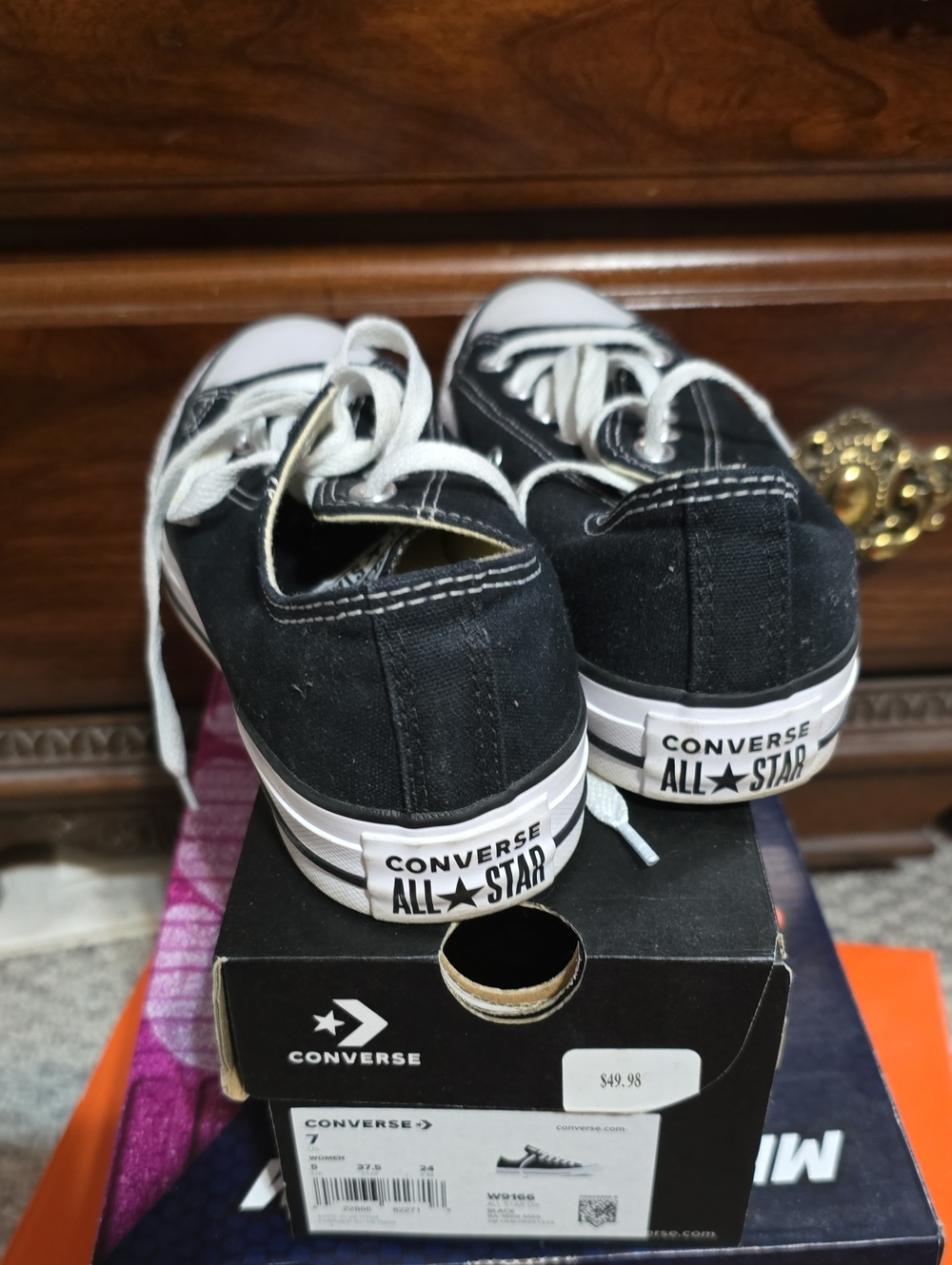 Converse Low Top Sneakers in Black and White